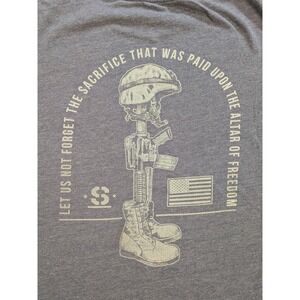 Strong Graphic T-Shirt Mens XL Military Tribute Heather Blue Short Sleeve